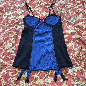 Victoria's Secret Blue and Black Chemise